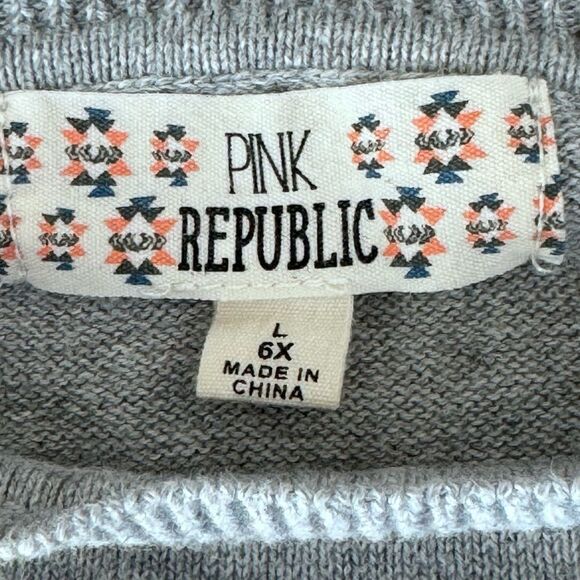 Pink Republic Girls Kids Long Sleeve Gray Cotton Pullover Bear Sweater. 6X. - Picture 6 of 7
